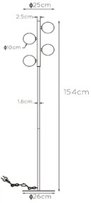 Lampadar Lucide 45774/04/02 TYCHO 4xG9/28W/230V auriu