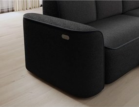 Colțar gri antracit cu tapițerie din țesătură bouclé (cu colț pe partea dreaptă/cu șezlong) Ume – ELTAP