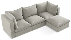 Colțar gri deschis (cu colț pe partea dreaptă/cu șezlong) Manao – Makamii