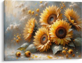 Tablou - Pictură cu floarea-soarelui (70x50 cm)