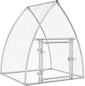 vidaXL Coteț pentru păsări, gri, 100x105x120 cm, oțel galvanizat