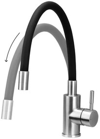 Concept BDC7138 - Baterie pentru chiuvetă cu pipă flexibilă, crom lucios/negru