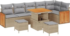 vidaXL Set de canapele pentru grădină 11 pcs Beige și gri deschis