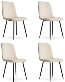 Set de dining 1 + 4, masa CITY 110x75 cm stejar artisan + scaun de dining crem RIFT cu picioare negre