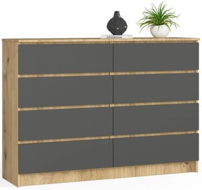 Comodă Keanu III (Stejar artisan + Gri). 1069925