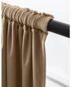 Draperie opaca maro deschis VELVET 140x250 cm Agatat: Inele metalice