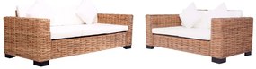 vidaXL Set de canapele de grădină cu perne, 2 piese, ratan natural