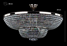 Plafonier cristal Bohemia diam. 80cm GERTA DIA 800 NICKEL CE