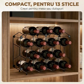 HOMCOM suport sticle masă metal | Aosom Romania