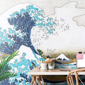 Tapet reproducere Marele val din Kanagawa - Katsushika Hokusai