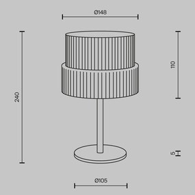 Veioza LED cu sticla canelata Scala bronz