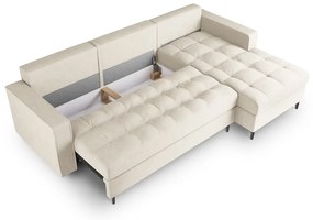 Canapea extensibilă cu șezlong dreapta Milo Casa Santo, bej deschis