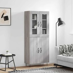 vidaXL Dulap înalt, gri sonoma, 69,5x34x180 cm, lemn compozit