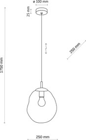Brilagi - Lustră suspendată pe cablu VULCANO 1xE27/15W/230V Ø 25 cm bronz/bej fumuriu