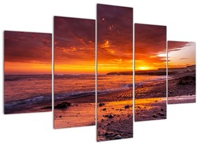 Tablou cu apus de soare la mare (150x105 cm)