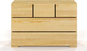 Comodă lemn masiv TerraCraft Pin 3+2 Sertare, 120 × 45 × 81 cm - Natural