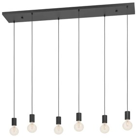 Lustră pe cablu Eglo 390268 HUEBRO 6xE27/40W/230V negru