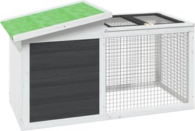 vidaXL Cușcă pentru iepuri gri 100,5x54x55 cm lemn masiv de pin