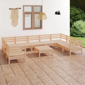 3083539 vidaXL Set mobilier de grădină, 10 piese, lemn masiv de pin