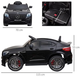 HOMCOM Masina Electrica pentru Copii Mercedes, Negru | Aosom Romania