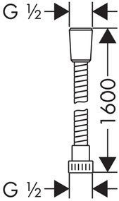 Furtun dus culoare crom 160 cm Hansgrohe Metaflex 28266000 1600 mm