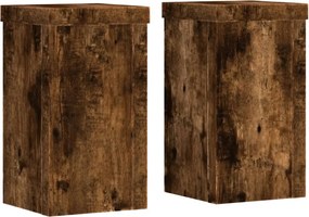 vidaXL Suporturi de plante 2 buc. stejar fumuriu 10x10x18 cm lemn