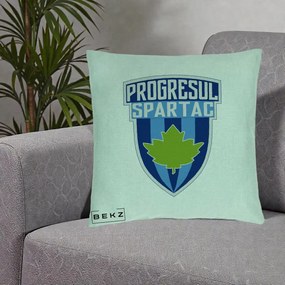 Perna Personalizata Progresul Spartac Fotbal, 40x40 cm, Verde Menta, Husa Detasabila, Perna Inclusa, BEKZ®
