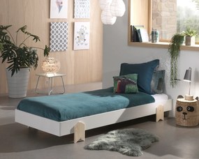 MODULO Pat copii SĂGEATĂ 90 X 200 CM ALB
