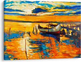 Tablou - Barca la apus de soare (70x50 cm)