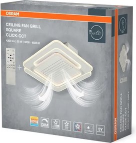 Osram - Plafonieră LED reglabilă cu ventilator, 55W/230V, alb + telecomandă