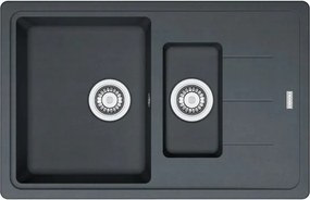 Chiuveta bucatarie compozit Franke Basis 1 cuva 1/2 cu picurator 78x50 cm reversibila finisaj negru mat