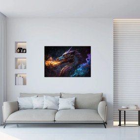Tablou - Dragon scuipând flăcări (90x60 cm)