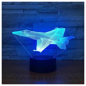 Lampa 3D LED - avion -alba