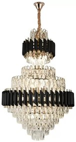 Candelabru Cristal Elit'S Leonidas, 15x E27 Auriu-Negru, 60x90 cm
