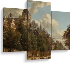 Tablou - Jan van der Heyden, View Down a Dutch Canal, reproducere (90x60 cm)