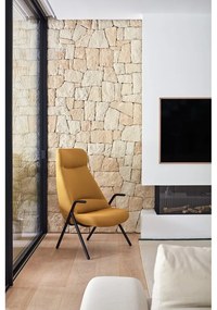 Fotoliu Teulat Dins, înălțime 114 cm, galben