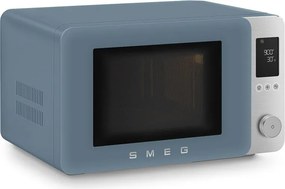 Cuptor cu microunde combinat cu aer cald SMEG Collezione MOC02SBMEU, 900 W, 27 l, 25 de programe, închidere lentă, setări personalizate, albastru