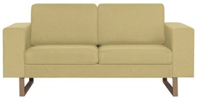 Set de canapele, 2 piese, verde, material textil Verde, 2 locuri + 3 locuri