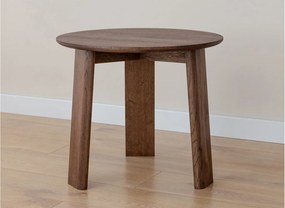 Măsuță lemn masiv nuc rotundă Monte finisaj Ø51×44 cm