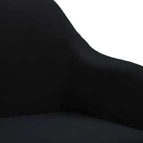 Scaune de sufragerie pivotante, 6 buc., negru, material textil 6, Negru