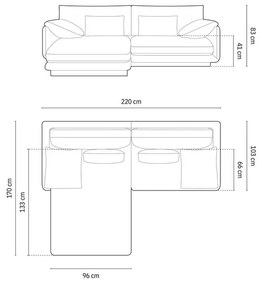 Coltar Torino catifea L220 cm