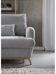 Colțar gri deschis extensibil/cu spațiu de depozitare (cu colț pe partea stângă/cu șezlong) Scandic Lagom – Miuform