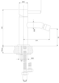 Baterie de lavoar OMNIRES Y1220GLB Y 14,5 cm auriu periat