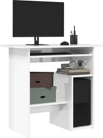 801370 vidaXL Birou, alb extralucios, 80 x 45 x 74 cm, PAL