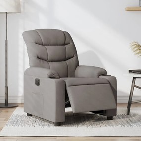 vidaXL Fotoliu rabatabil electric, gri taupe, material textil
