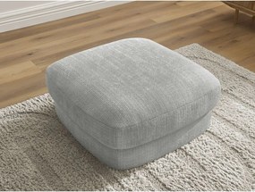 Taburet gri deschis cu tapițerie din chenille Leonore – Bobochic Paris