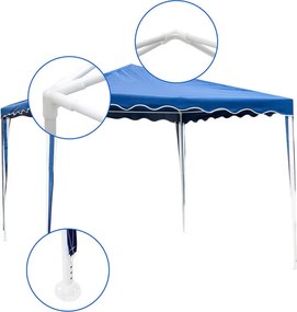 Pavilion de gradina Muhler G1015 300x300x250 cm, Structura din otel, Albastru