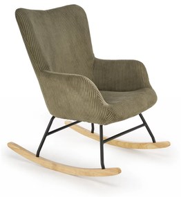 Fotoliu tip balansoar Belmiro velvet olive H92 cm
