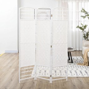 HOMCOM Paravan cu 4 Panouri Pliabil pentru Interior 160x170cm, Alb | Aosom Romania