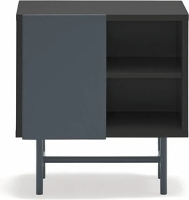 Noptieră neagră/gri antracit cu rafturi cu aspect mat Nube – Teulat